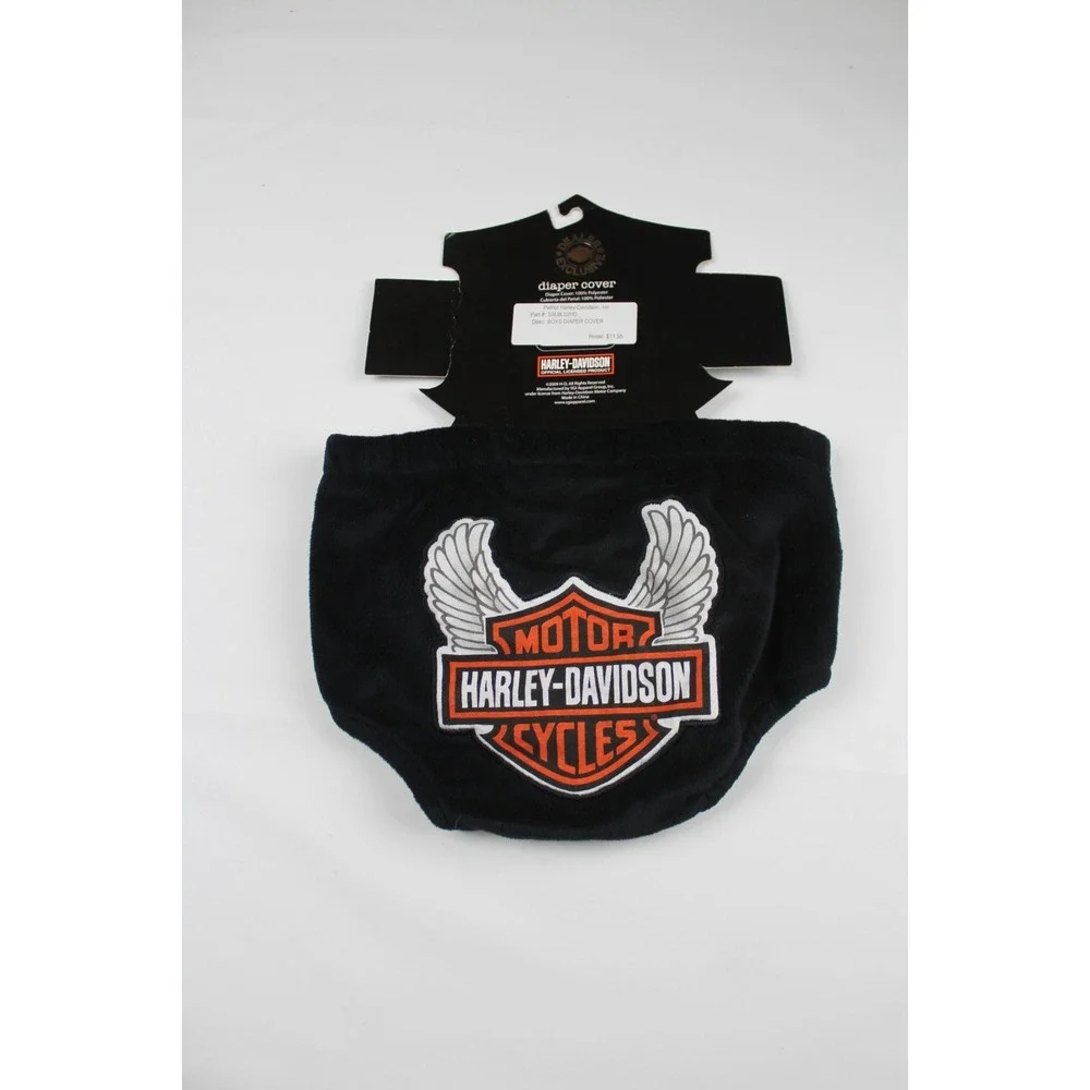 Nwt Harley Davidson Black Plush Baby Diaper Cover Velour One Size 2009